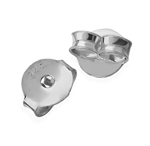 NKlaus 3 Paar 925 Sterlingsilber 5mm Gegenstecker für Silber Ohrstecker Ohrringe Ohrstopper Pousetten Ohrmutter Butterfly Schmetterling Verschluss Loch: 0,75mm 2057