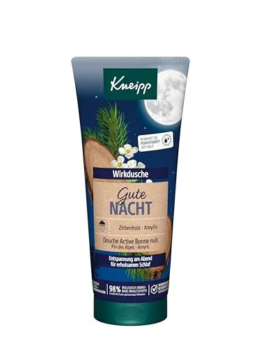 Kneipp Wirkdusche Gute Nacht 200 ml - Duschgel für entspannende Nächte, mit beruhigenden Inhaltsstoffen für einen erholsamen Schlaf.