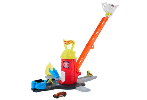 Mattel Hot Wheels Super-Feuerwehrwache JHL95 - Entdecke die Hot Wheels City Super-Feuerwehrwache! Ein spannendes Spielset, das Kinder zum kreativen Spielen anregt und aufregende Abenteuer mit Feuerwehrfahrzeugen ermöglicht.