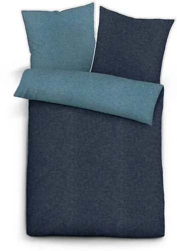 Biberna Wendebettwäsche Hermal, Flanell, 3-teilig, blau von biberna
