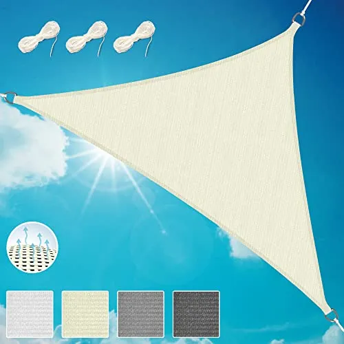 Sol Royal Sonnensegel dreieckig 6x4,2x4,2m - Wasserdurchlässiges HDPE Sonnensegel mit UV-Schutz, ideal für Balkon, Terrasse und Garten. Stabil, reißfest und schnell montierbar – inklusive Befestigungsseile!
