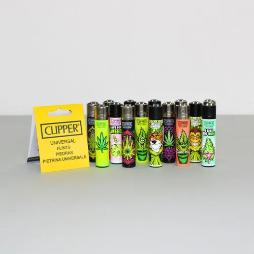 Original Clipper Feuerzeug 15 x Clipper mit Hanfmotive (Weed) Collector Mix