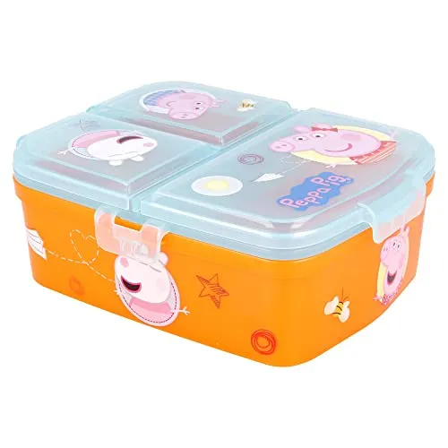 Stor Peppa Pig 4 Compartment Sandwich Maker - Kinder Tupperware - Dekorierte Lunch Box für Kinder