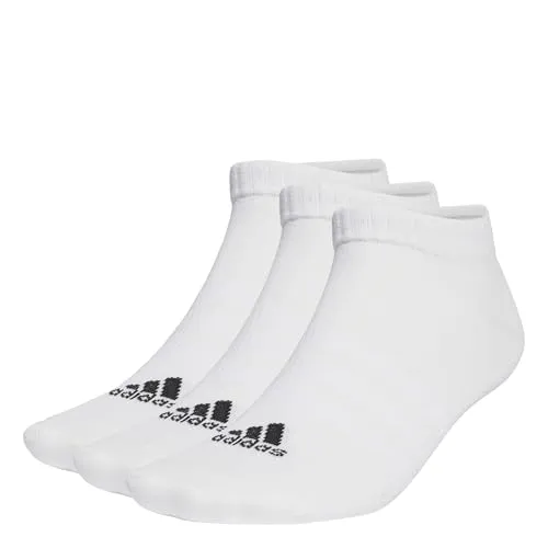 adidas Unisex Thin and Light Sportswear Low-Cut Socks 3 Pairs, White / Black, 8.5-10