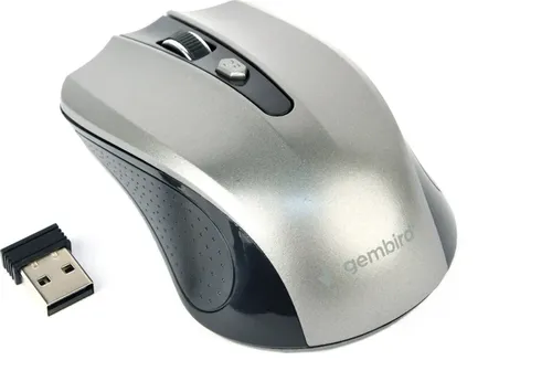 GEMBIRD Maus OPT WIRELESS 4 Tasten inkl. USB schwarz-grau