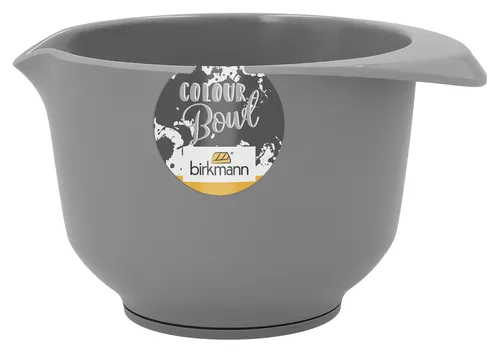 IRKMANN Rühr- und Servierschüssel, 0,75 Liter, grau, matt, aus Melamin, standfest, kratzfest, BPA-fr