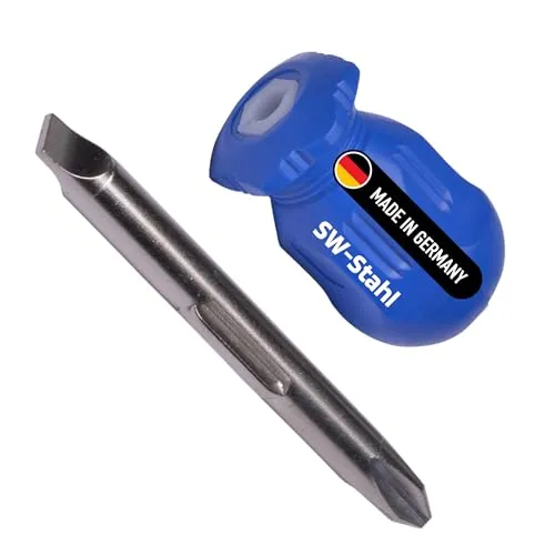 SW-Stahl 31200SB Umsteckschraubendreher I PH2 Schraubendreher wechselbar I Kreuz Schraubendreher Schlitz I Schlitzschraubendreher 6mm I Wechselschraubenzieher I kleiner Kreuzschlitzschraubendreher