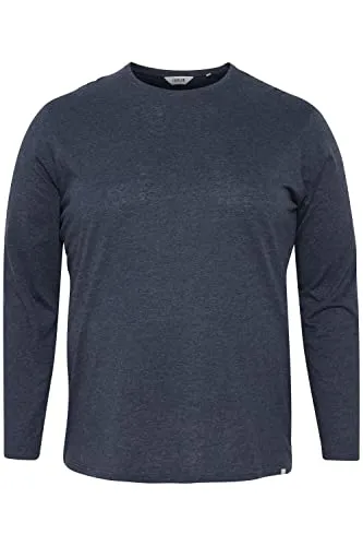 !Solid SDBedon BT Herren Big & Tall Longsleeve Langarmshirt Shirt mit Rundhalsausschnitt, Größe:5XL, Farbe:Insignia Blue Melange (1940101)