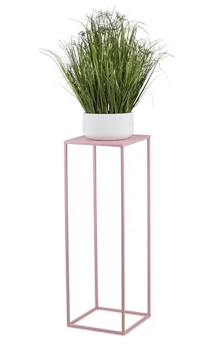 HowHomely Blumenständer Metall Rosa 70 cm Hoch - Solider und Robuster Blumenhocker Metall - Pflanzenständer für die Dekoration in Wohnzimmer Schlafzimmer oder Büro