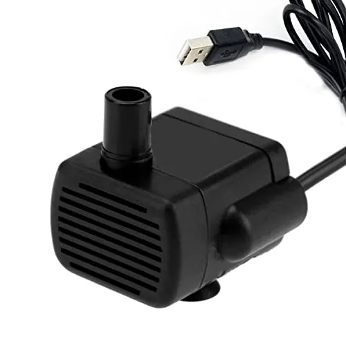 CAM2 Mini Aquarium Pumpe,USB Wasserpumpe Klein,3.5-9V 1-3W mit 1.4m Netzkabel,200L/H Tauchpumpe Klein Springbrunnenpumpe Fontänenpumpe für Aquarium Teich, Brunnen, Statuen, Garten