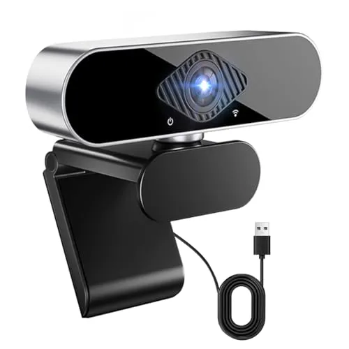 DAILINK Webcam mit mikrofon Kamera pc cam, 1080p HD Mini Facecam Videokonferenz, 360° verstellbar USB Web Cam Plug&Play für Konferenz Live Streaming Aufnahme Kompatibel mit Skype/Zoom/YouTube
