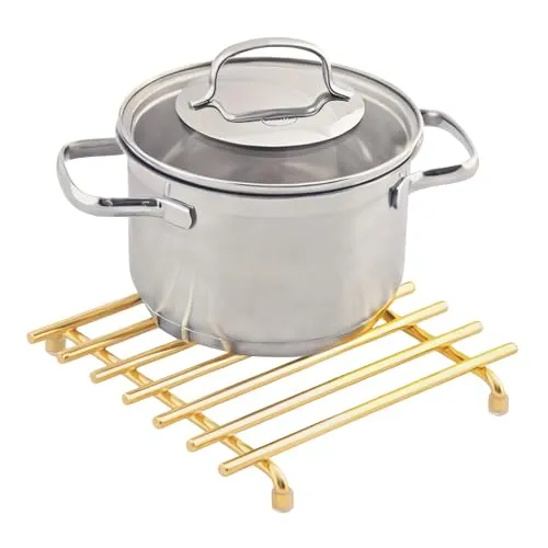 simplywire – Untersetzer – Hitzebeständig – Küchenarbeitsplattenschutz – Quadratisch – Hellgold