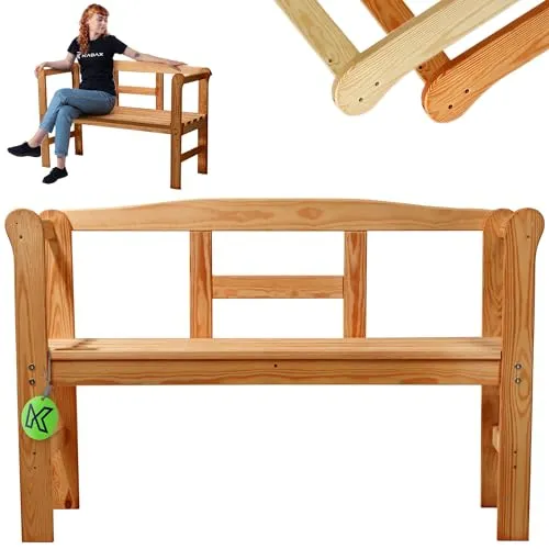 KADAX Gartenbank aus Holz, 119x44x76cm - Bänke mit praktischem Stauraum unter der Sitzfläche, ideal für Garten, Terrasse und Balkon. Wetterfest und robust, passt sich dank des zeitlosen Designs jeder Einrichtung an.