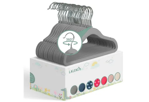 Laleni Kleiderbügel für Kinder mit Samtbezug - rutschfest, (30-tlg), 360° drehbar