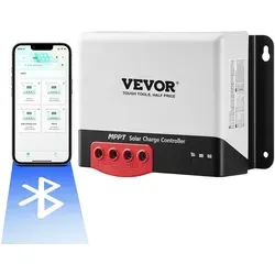 VEVOR 50A MPPT Solarladeregler - 12V 660W, 24V 1320W, effizientes Laden mit bis zu 98% Wirkungsgrad und Bluetooth-Fernüberwachung