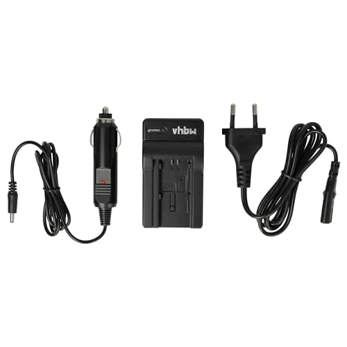 vhbw Ladegerät kompatibel mit Canon Legria HF R77, HF R66, HF R67, HF R68 Kamera Camcorder/Akku - Ladeschale, Kfz-Adapter, Ladestandsanzeige