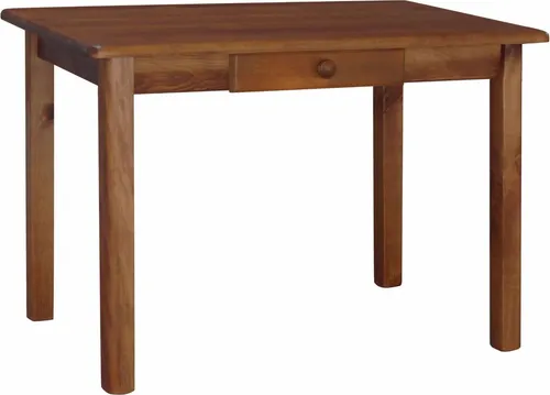 Tisch mit Schublade aus massivem Kiefernholz in der Farbe Eiche 120 x 70 cm