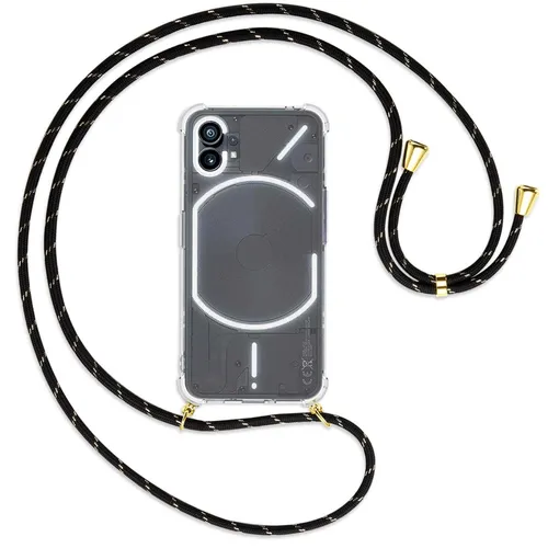 Handykette für Nothing Phone (1) (A063, 6.55'') schwarz/gold (G) Hülle mit Band