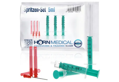 Horn Medical Einwegspritze Horn Medical Spritzen-Sets mit stumpfen Kanülen -Größe wählbar-, (Einwegartikel, einzeln steril verpackt), präzises Dosieren ohne Verletzungsgefahr