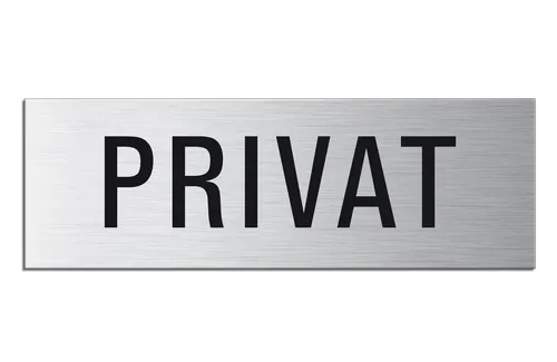 OFFORM DESIGN Hinweisschild Privat Schild 240x80 mm Aluminium selbstklebend, (1 St)