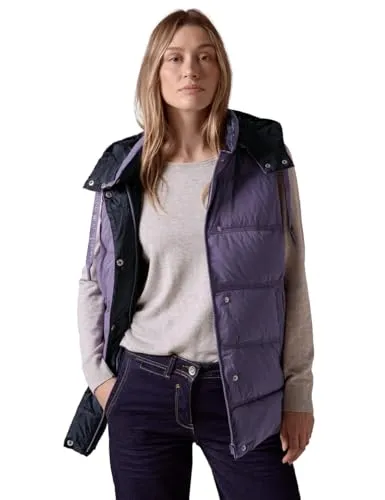 CECIL Damen B220236 Weste mit Kapuze, Stormy Violet, XXL in lila von CECIL