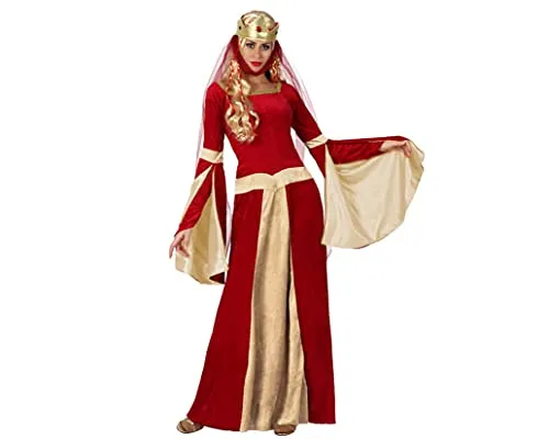 Atosa 8422259154372 - Verkleidung Dame Mittelalter rot - Kostüm für Erwachsene im Mittelalter-Stil, ideal für Karneval und Fasching, bietet ein tolles Preis-Leistungs-Verhältnis und lässt Sie im Rampenlicht stehen.