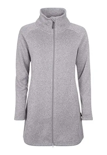 ELKLINE Damen Fleecemantel Bestcondition | Strickfleece halblang leicht tailliert, Farbe:greymelange, Größe:42