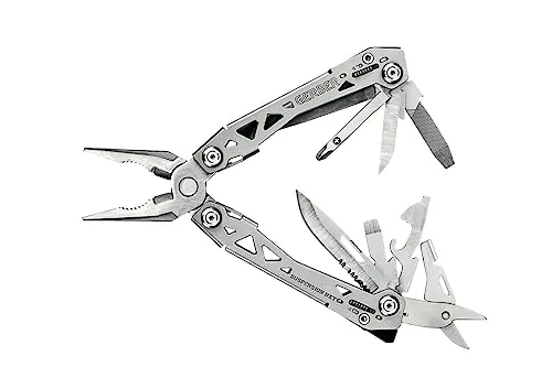 Gerber Multi-Tool mit Gürtel-Clip und 15 Funktionen, Suspension NXT, Gewicht: 190 g, Länge geschlossen: 10,8 g, Silber, 31-003345
