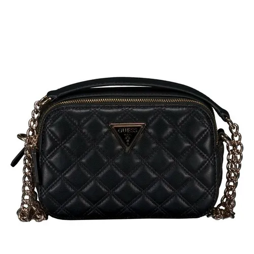 GUESS Damen Umhängetasche Giully Black - Umhängetasche mit elegantem Design, zwei Hauptfächern mit Reißverschluss und praktischen Schultergurt für vielseitigen Einsatz.
