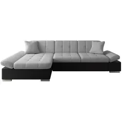Mirjan24 Ecksofa L-Form, Schwarz-Grau - Stylisches Ecksofa in Schwarz-Grau, mit Schlaffunktion und praktischem Bettkasten – ideal für jedes Wohnzimmer!