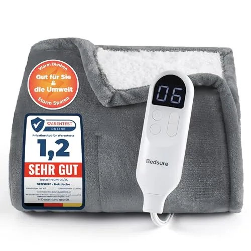 BEDSURE Elektrische Heizdecke mit Abschaltautomatik – Kuschelige Wärme für Zuhause