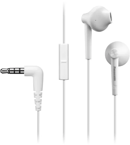 Panasonic RP-TCM55E - Binaurale In-Ear Kopfhörer für Calls und Musik, Weiß, mit SCR-Steuereinheit und exzellenter Klangqualität