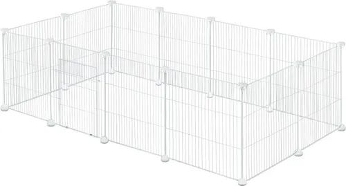 EUGAD Freigehege für Kaninchen und Meerschweinchen – 36 cm hoch - Robustes Freilaufgehege aus isoliertem Kunststoff, ideal für Hamster und Chinchilla. Bietet sicheren Raum für Tiere und fördert deren Bewegungsfreiheit.