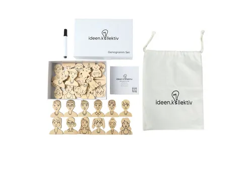 ideen.kollektiv Lernspielzeug Genogramm Set – 28 magnetische Figuren für systemische Arbeit - Entdecken Sie das vielseitige Genogramm-Set mit 28 magnetischen Figuren. Ideal für die visuelle Arbeit in Therapie, Coaching und Pädagogik. Flexibel einsetzbar auf Whiteboards und zur Darstellung komplexer Familiendynamiken.