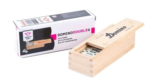 Dominospiel 28 Dominosteine in Holzbox Domino Spiel Domino Holz Doppelt 6