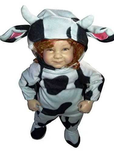Ikumaal Kuh-Kostüm, F79 74-80, für Baby Babies Klein-Kind, Kühe Stier Kostüm-e Fasching Karneval Kleinkinder-Karnevalskostüme Kinder-Faschingskostüme