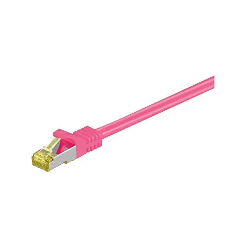 RJ45 Patchkabel CAT 6A S/FTP (PiMF), 500 MHz, 20 m, magenta