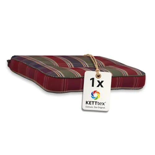KETTtex EXKLUSIV Auflage Hocker Rot/Grün/Blau I Barhocker Polster 50x50x9cm I KTH3 Sitzauflage weich & robust I atmungsaktive Stuhlauflage I UV-beständiges Sitzkissen I Dessin 8699