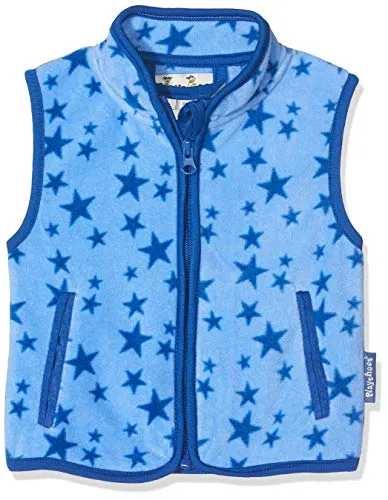Playshoes Fleece Weste Unisex Kinder Outdoor-Oberteil, blau Sterne, 86 - Weste für Mädchen, atmungsaktiv und mit Eingrifftaschen. Ideal für Outdoor-Aktivitäten dank hochwertigem Fleece und Kinnschutz für zusätzlichen Komfort.