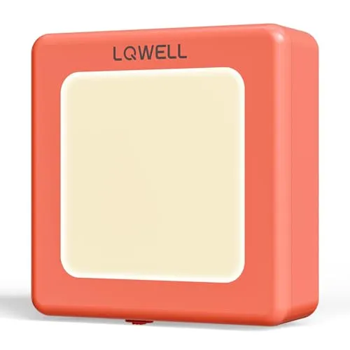 LQWELL® Nachtlicht Steckdose Faltbar mit Dämmerungssensor, Nachtlampe Einstellbare Helligkeit, Automatisch Steckdosenlicht, Orientierungslicht Warmweiß für Kinder Zimmer Gang Treppen (Rosa, 1 STK)