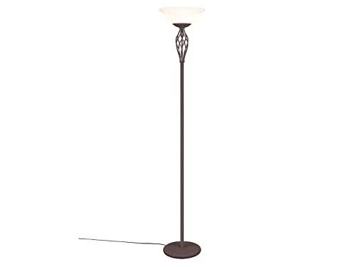 meineWunschleuchte Landhaus Deckenfluter mit Rostoptik - Standleuchten & Deckenfluter, 180 cm hoch, dimmbar in 3 Stufen, inklusive 2x E27 LED mit warmweißem Licht für eine gemütliche Atmosphäre.