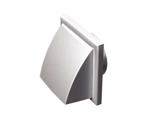 Lüftungshaube PVC 186x186mm mit Rückschlagklappe und 125mm Anschluß