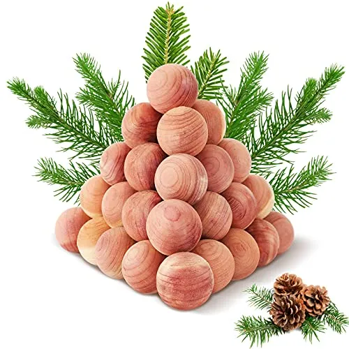 Yizhet 40 Stück Mottenkugeln aus Zedernholz Geruchskugeln Mottenschutz für Kleiderschrank