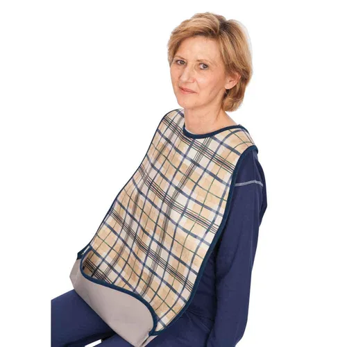 Suprima 5581 Ess-Schürze blaukariert 90x46 cm - Arzneimittel: Feuchtigkeitsundurchlässige Ess-Schürze mit Schlaufenverschluss für optimale Pflegeunterstützung und Schutz vor Schmutz und Flüssigkeiten.