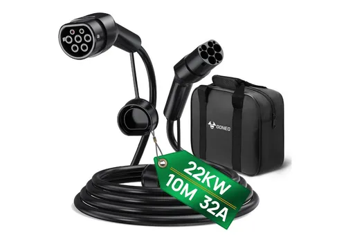 GONEO Typ 2 Ladekabel 7kW/11kW/22kW - Autoladekabel, Elektroauto-Ladekabel, (1000 cm), Typ 2 auf Typ 2 EV Ladekabel mit Tragetasche