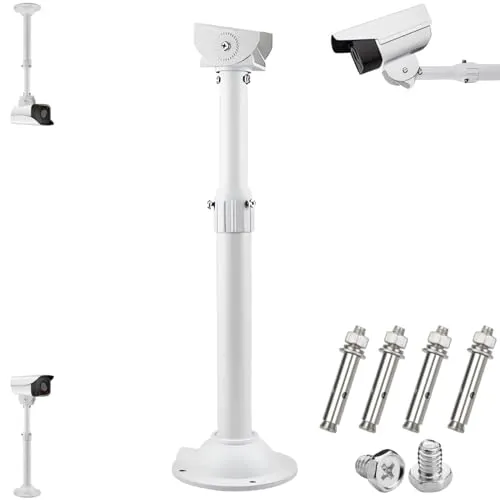 E-HORDE Ausziehbarer CCTV-Montagehalterung Halterung,30cm-60cm Einstellbar Montagestange für Überwachungskameras,Teleskop-Wand- und Deckenhalterung (I-Typ)