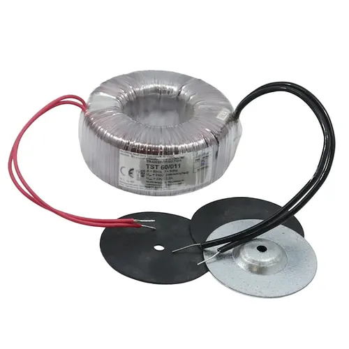 24V Trafo (Ringkerntransformator) 60VA, 230V~ zu 24V~/2,5A, 80x34mm, 15cm Kabel