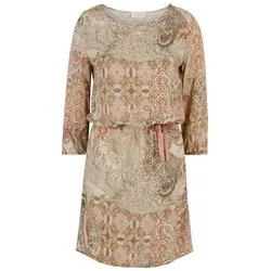 Cartoon Minikleid Kurzarm 3/4 Arm Beige 40 EU - Bequemes Minikleid aus 100% Viskose, ideal für vielseitige Anlässe und angenehm zu tragen.