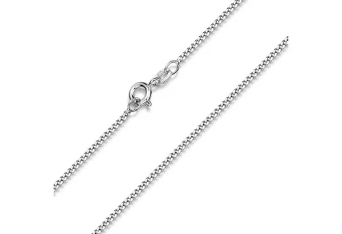 Materia Panzerkette Damen Silber 925 - 40cm - Elegante Damen Panzerkette aus rhodiniertem Sterlingsilber, ideal als Anhängerkette. Verfügbar in verschiedenen Längen und Ausführungen, geliefert in einem stilvollen Satin-Schmuckbeutel.