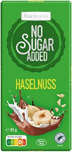frankonia CHOCOLAT NO SUGAR ADDED Haselnuss Schokolade, glutenfrei, 85 g